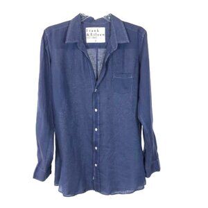 Womens Size Medium Frank & Eileen Shirley Pure Linen Oversized Button-Up Shirt